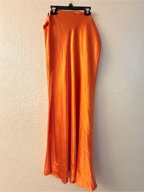 Orange Maxi Skirt — Elegant Women’s Full-Length Skirt